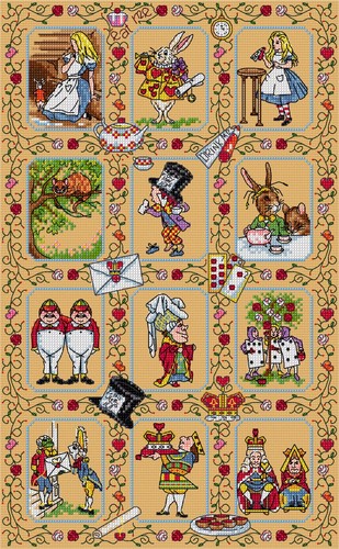 Alice wonderland sampler - alice,