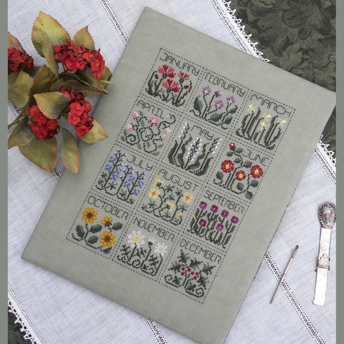 Year flowers cross stitch - a, of