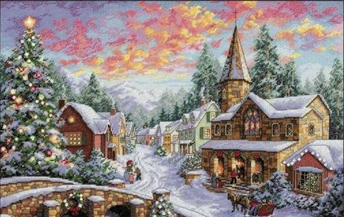 Punto croce paesaggio natale - paesaggio,