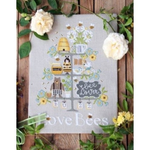 Love bees cross stitch pattern - love,