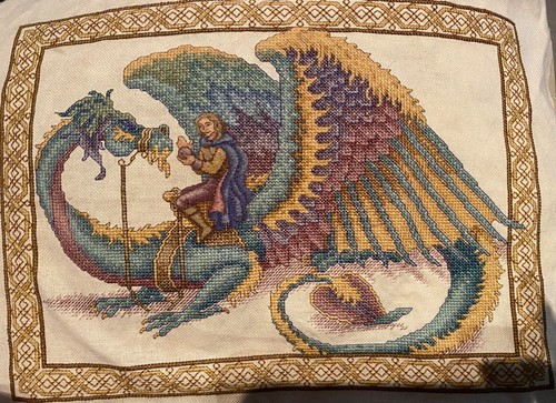Dragon ride cross stitch - dragon,