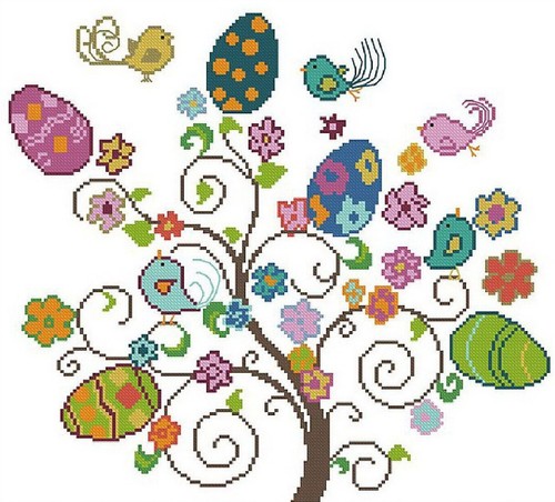 Schema punto croce albero - a,